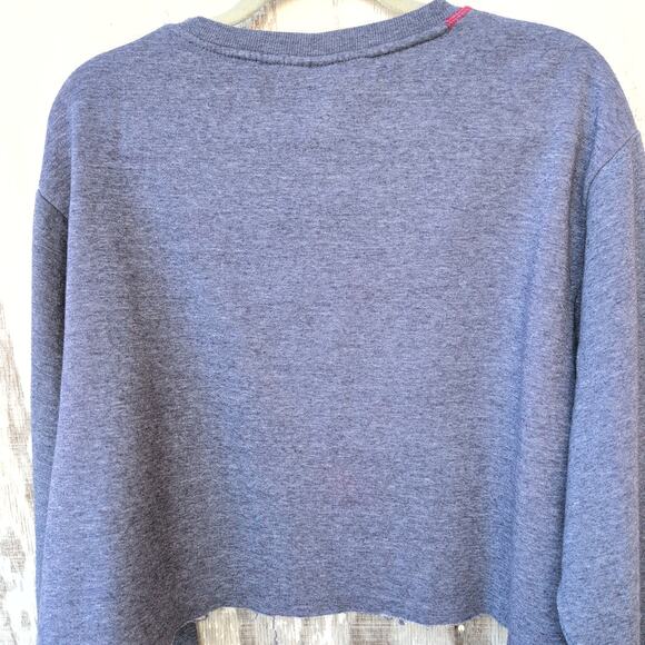 Friends Central Perk Cropped Raw Edge Crewneck Ringer Stitching Women's XL - Picture 6 of 9